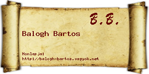 Balogh Bartos névjegykártya