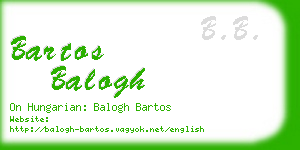 bartos balogh business card